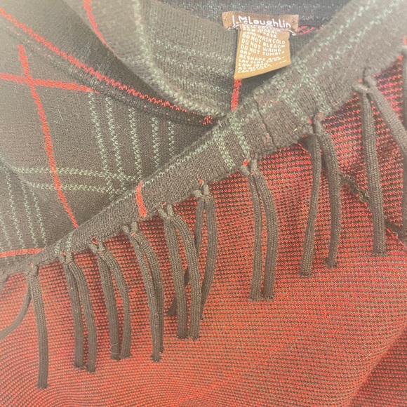 J. McLaughlin Plaid Poncho Christmas Holiday Tartan - Picture 5 of 5